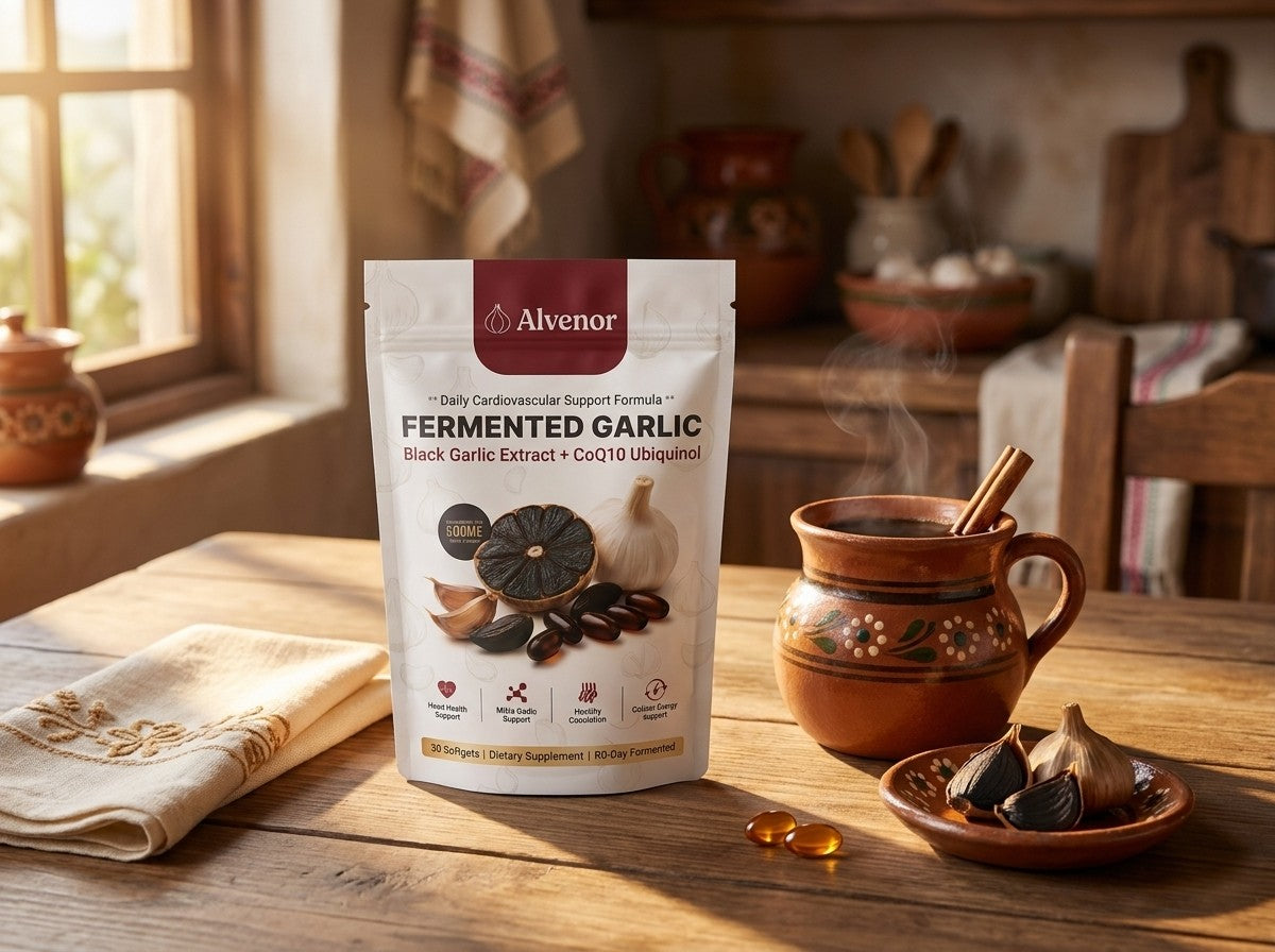 Bolsa de Alvenor junto a una taza de café de olla